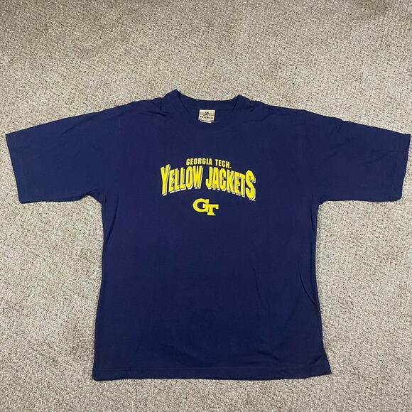 Y2K Reebok Georgia Tech Shirt Mens XL Yellow Jackets NCAA School Heisman - Picture 1 of 3